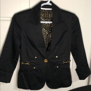 Seduction black blazer with gold buckle